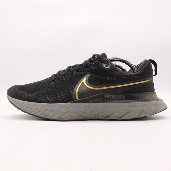 Nike React Infinty Run Flyknit 2 Men's Size 11 Gold Black Sneakers CT2357-009 - Picture 4 of 10